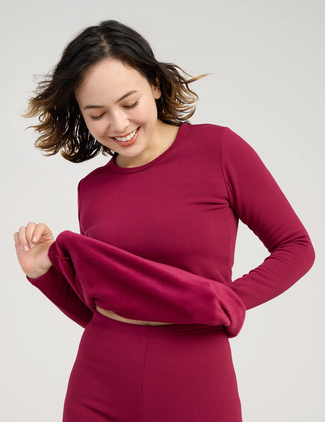 LAPASA Completo Termico Donna Fodera in Micropile Calore Base L17 - Abbigliamento Intimo Invernale Maglietta Pantaloni Calzamaglia Tuta Sci Trekking