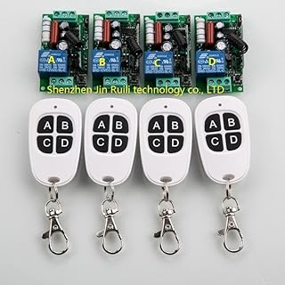 AC 220V 10A 1CH RF Wireless Remote Control Switch System teleswitch 4X Transmitter + 4 X Receiver Learning Code JRL-220V-4