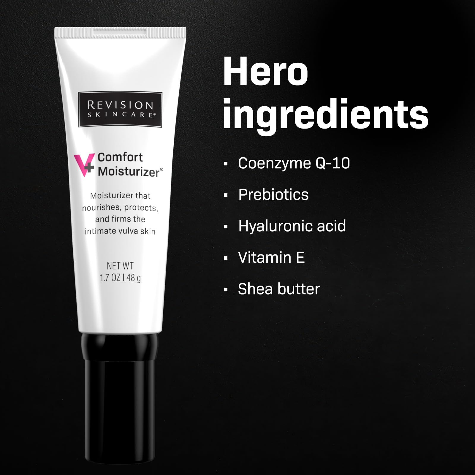 Revision Skincare V+ Comfort Moisturizer™, Intimate Area Moisturizer, Vulva Cream for Dryness, Hormone Free, Fragrance Free, 1.7 oz