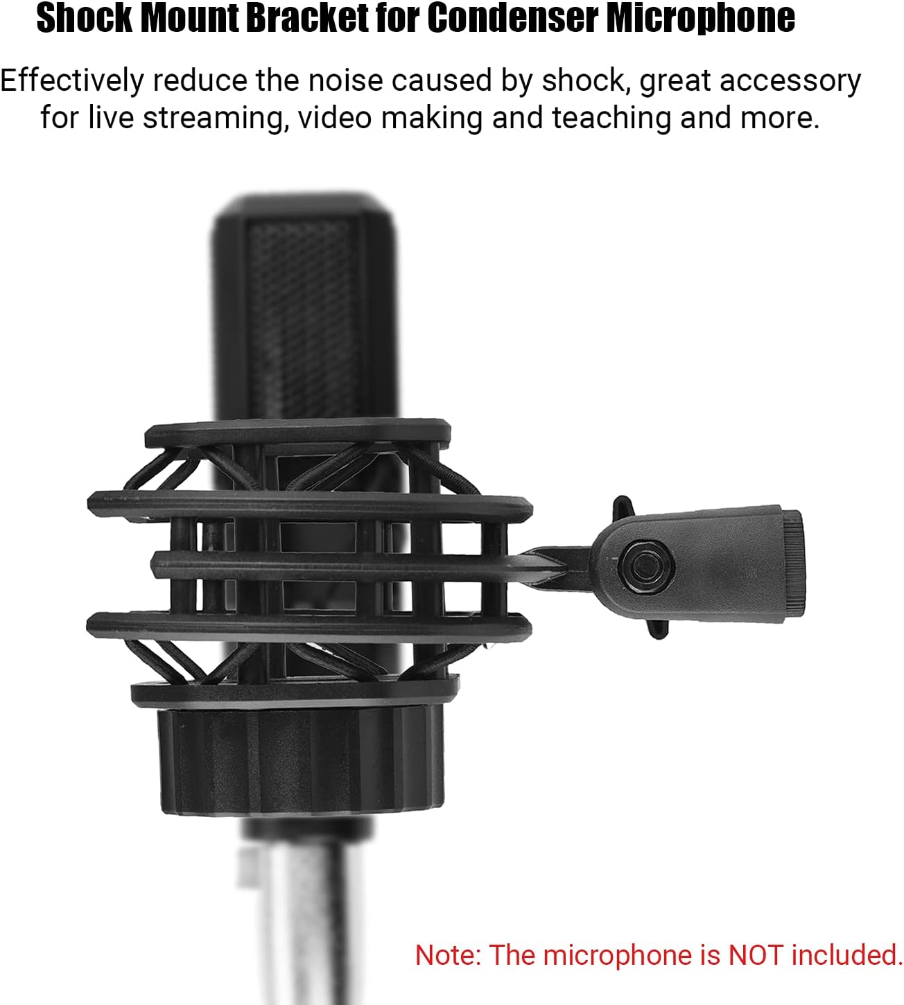 Professional Microphone Shock Mount Suspension Holder with 180° Adjustable Knob for Condenser Mic Studio Recording image 4