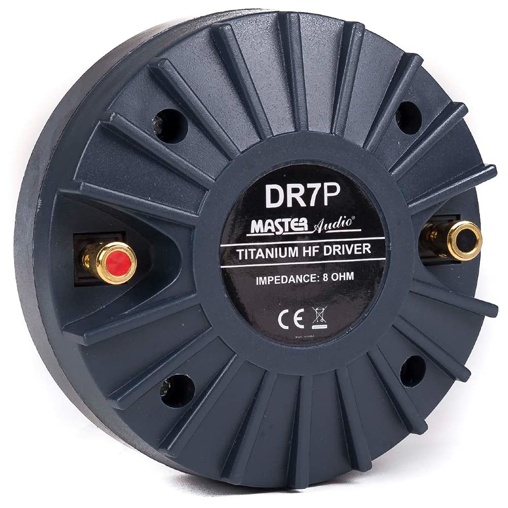 MASTER AUDIO 1 DR7P DR 7P driver a compressione 200 watt rms 400 watt max diametro gola 2,50 cm per trombe casa feste 8 ohm 110 db bobina 4,4 cm, 1 pezzo + condensatore e 3 sticker omaggio