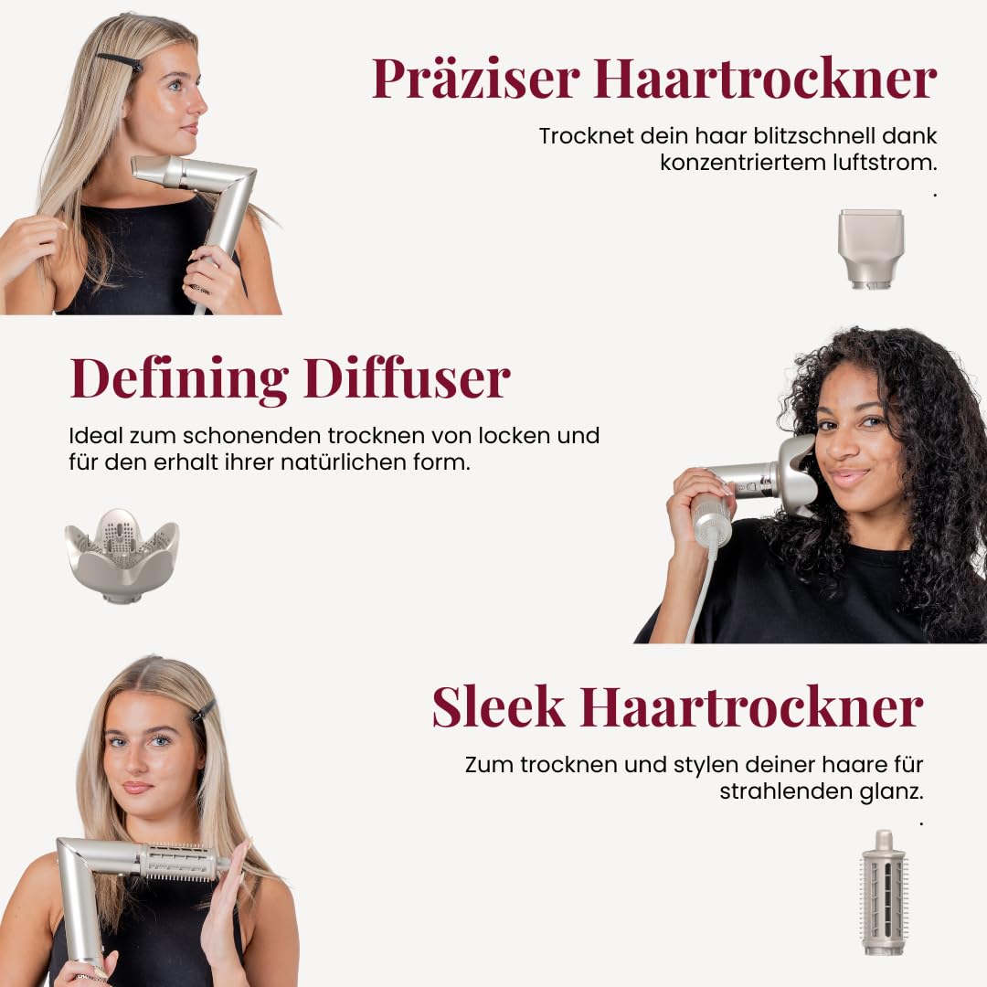 Airstyler Pro 8-in-1 Multistyler - Champagner | 8 Aufsätze | Coanda Airflow | Ionic CurlPro | Alle Haartypen