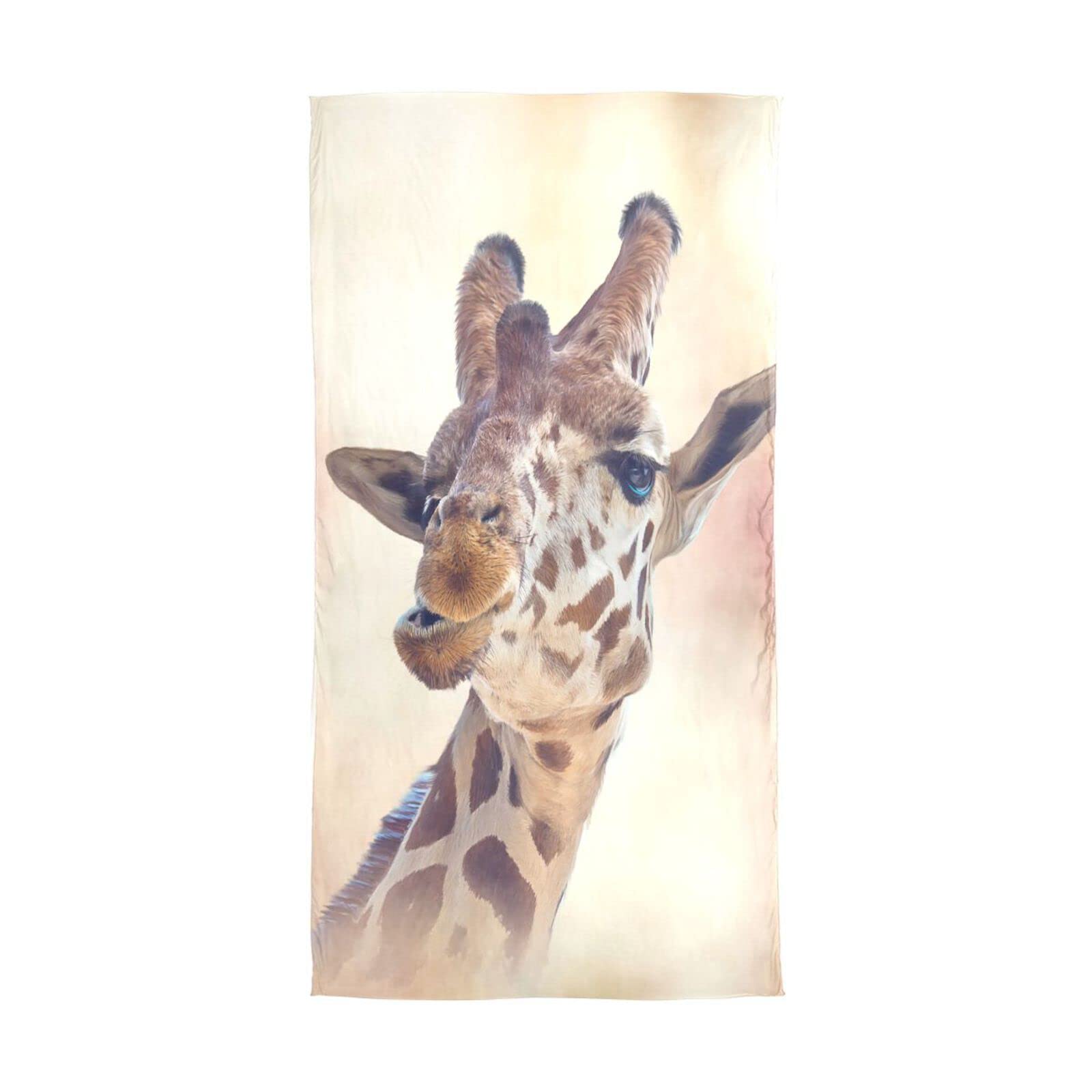 Youjuner Women's Colour 57 Long Silk Scarf Funny Giraffe Face Chiffon Silk Scarves Shawls Stoles Wraps For