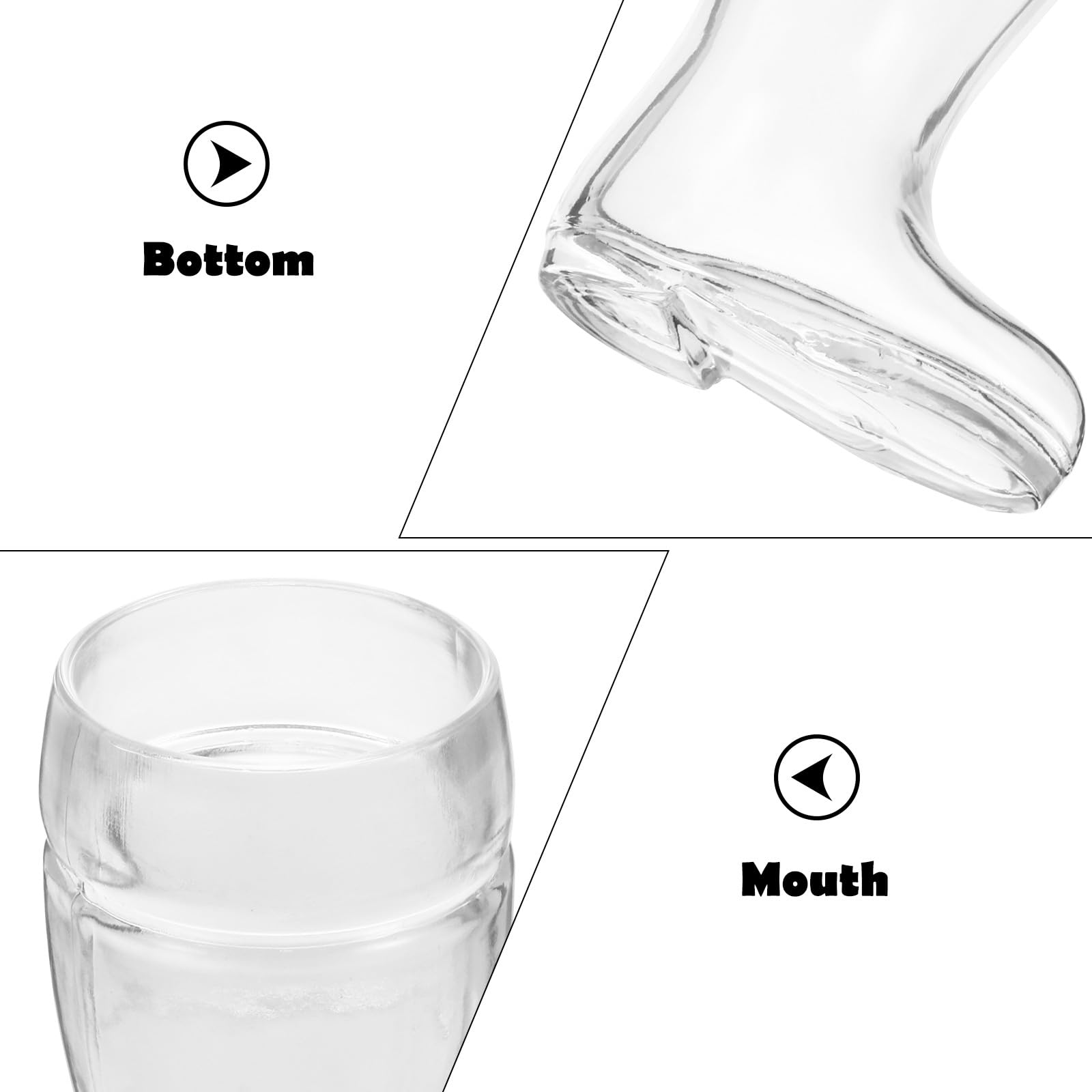 Cabilock Copa de Vino de Cristal Forma de Bota 580 Ml Vidrio Transparente Resistente al Calor Vaso Creativo para Bar Discoteca y Decoración del Hogar