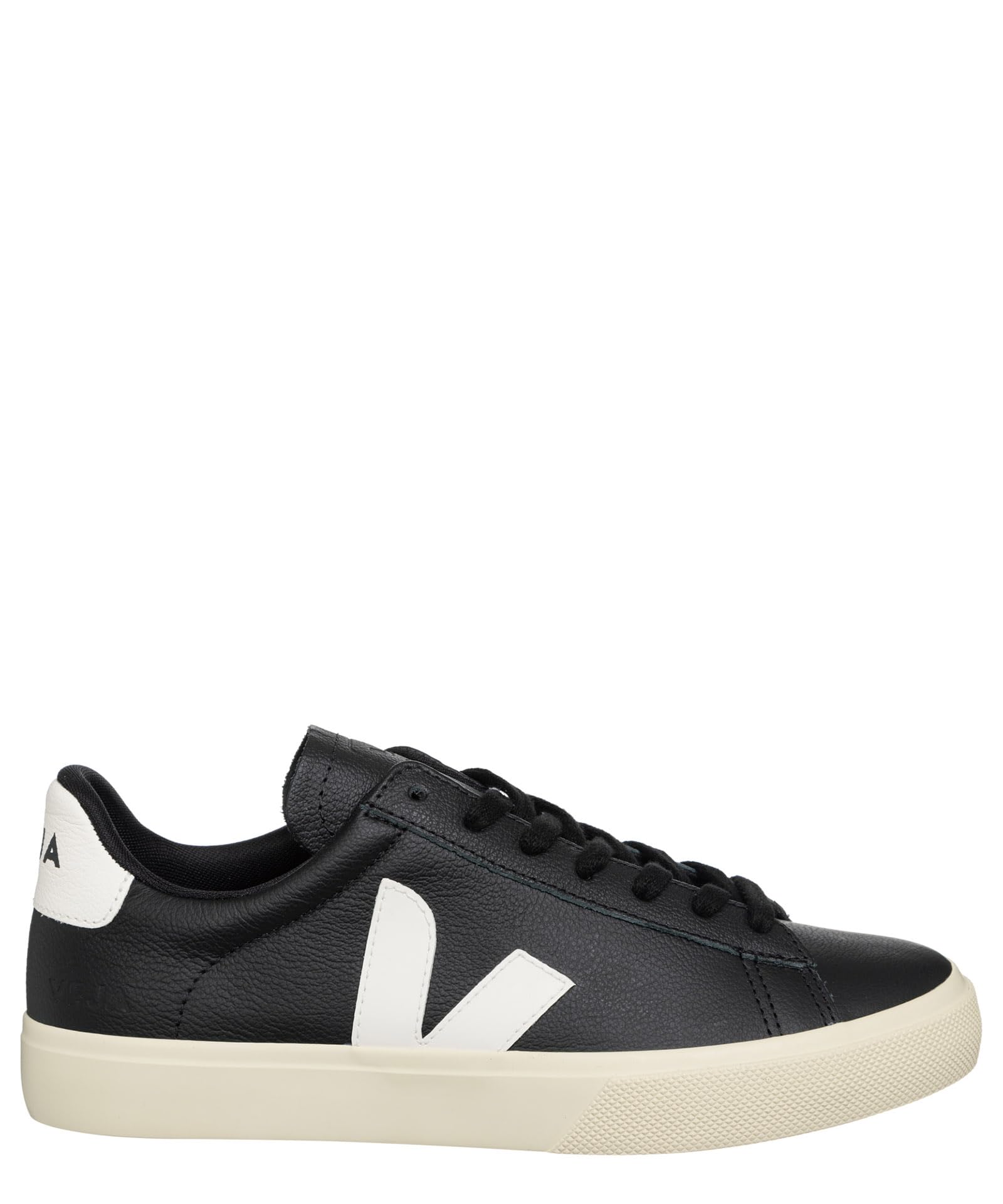 Veja Unisex Black Sneaker Campo With And White Vegan Leather Logo Organic Traced