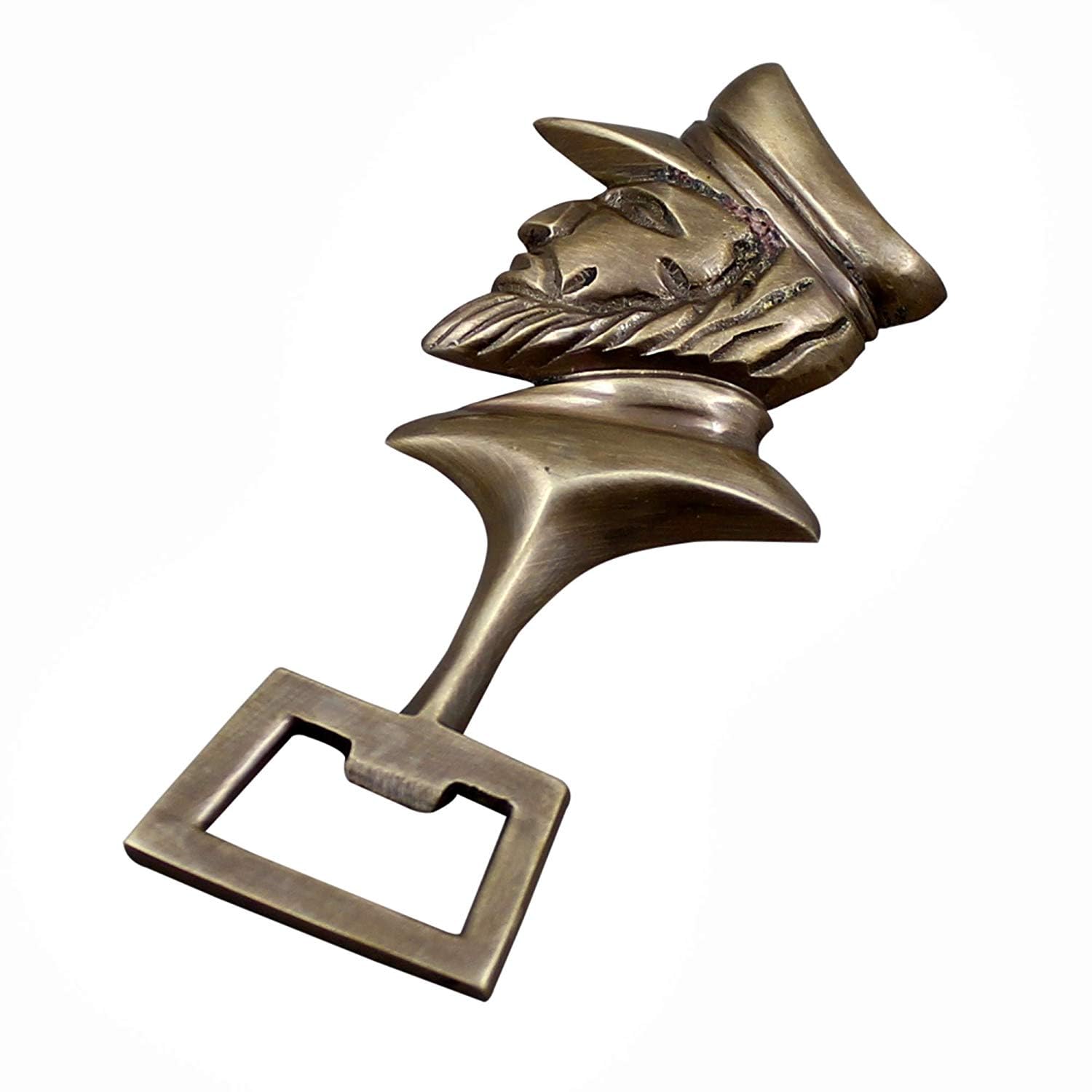 The Unltd India Nautical Brass Bottle Opener, Antique Handmade Cap Lifter for Home Kitchen Bar, Hotel, Office