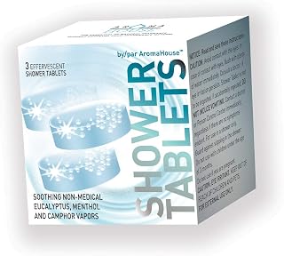 Shower Tabs, Effervescent, Soothing Non-Medicated Eucalyptus & Menthol Vapors, 3 Count.