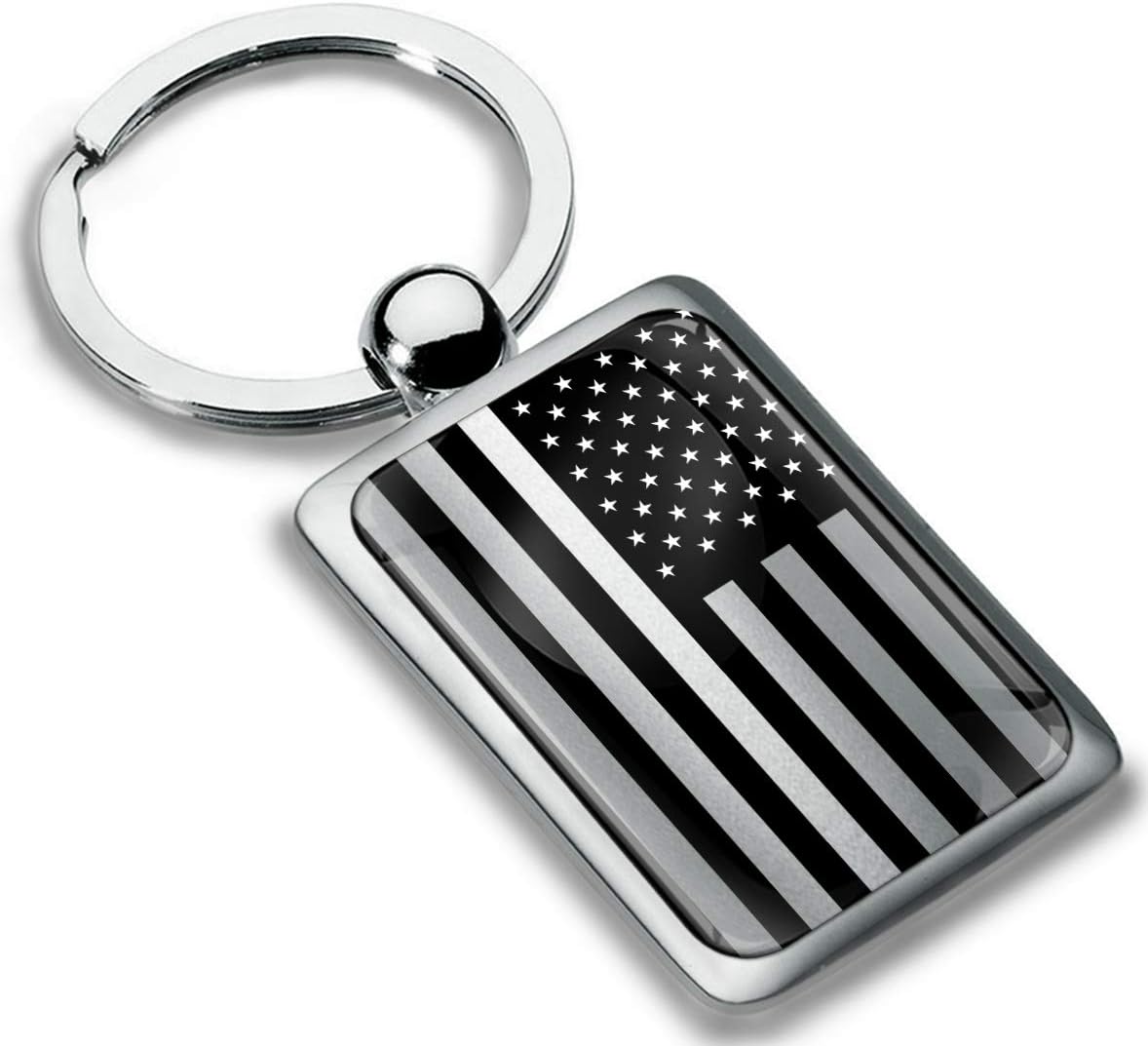 Biomar Labs3D Metal USA United States of America American Star National Silver Flag Keyring Key Chain Ring Gift Box Men Women Keychain Giftbox Bag Accessories Handbag KK 272