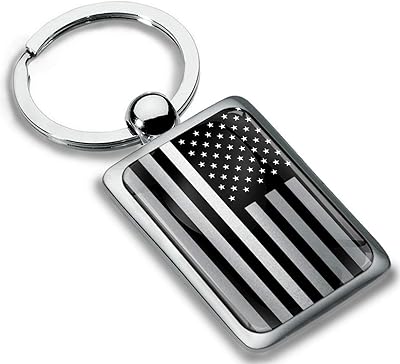Biomar Labs 3D Metal USA United States of America American Star National Silver Flag Keyring Key Chain Ring Gift Box Men Women Keychain Giftbox Bag Accessories Handbag KK 272