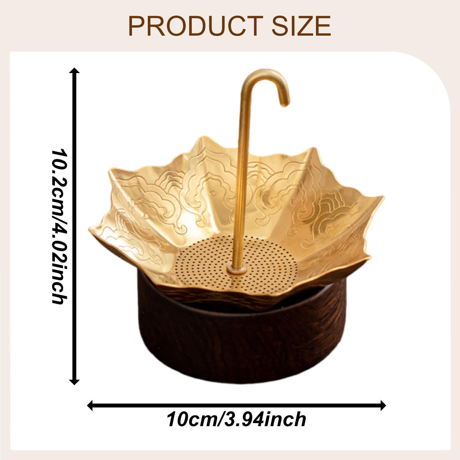 Colador de Té de Acero Inoxidable Creativo Utensilio de Filtro de Malla Decorativo Estilo Adecuado para Regalar Interior, Oro, tal como se describe