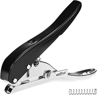 QWORK Hole Punch Single, 3/8"(10mm) Heavy Duty Paper Punch Hand Held for Cards, Tags, Plastic & Cardboard