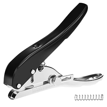 QWORK Hole Punch Single, 3/8"10mm Heavy Duty Paper Punch Hand Held for Cards, Tags, Plastic & Cardboard