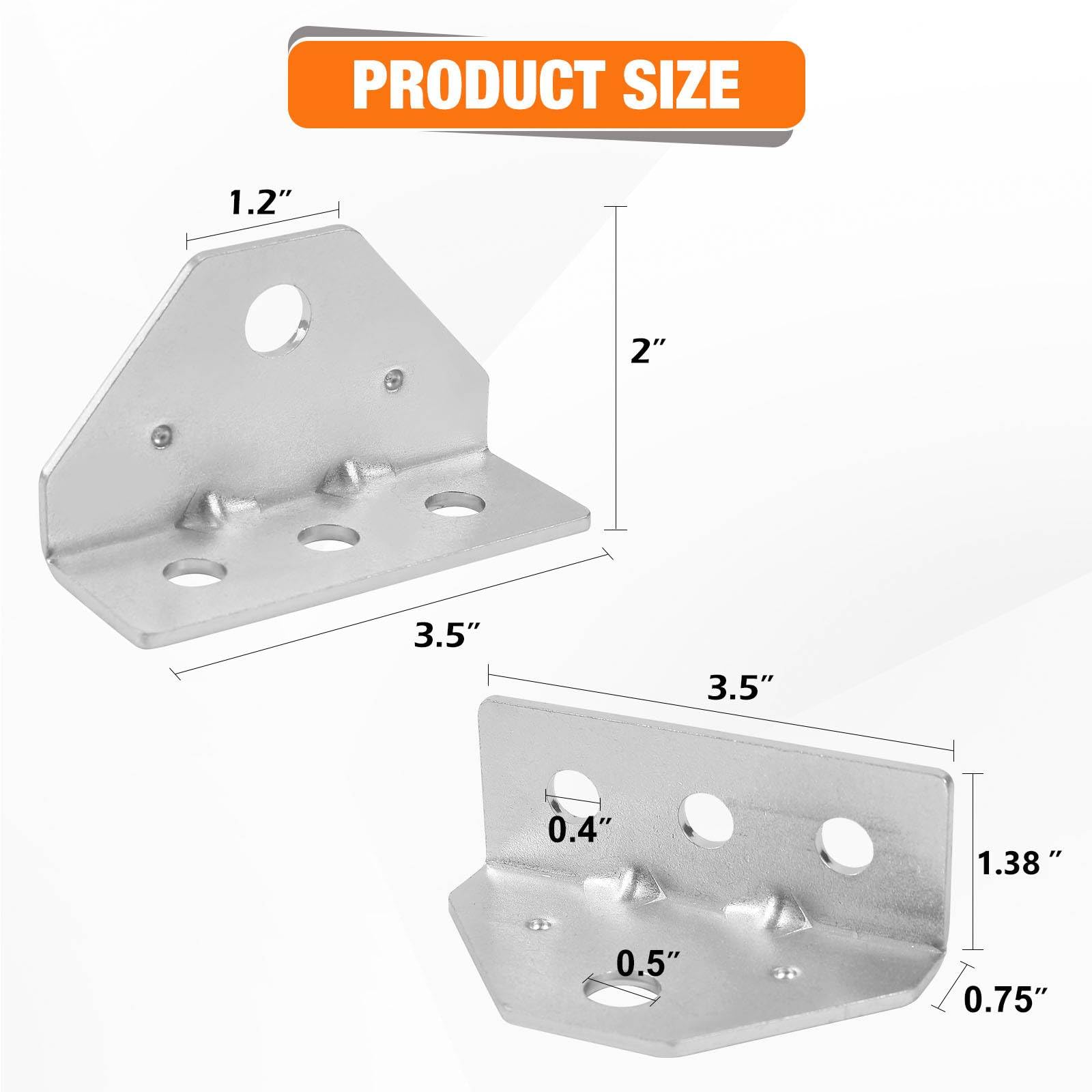 CYGIVC 8 Pcs Boat Trailer Top Angle Swivel Top Angle Bracket, Bolster Bunk Board Adjustable for Boat Pontoon Trailer,11 Gauge Steel,Silver