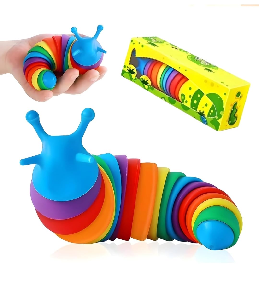 Sawkirp Darshraj Toys for Kids | Slug Fidgat decompression, | Stress Relief Sensory Clicky Sound Making | Flexible Stretchable Joints Caterpiller Toy for Anxiety aHd Autism (B0D5W7KMTY) Amazon Price History, Amazon Price Tracker
