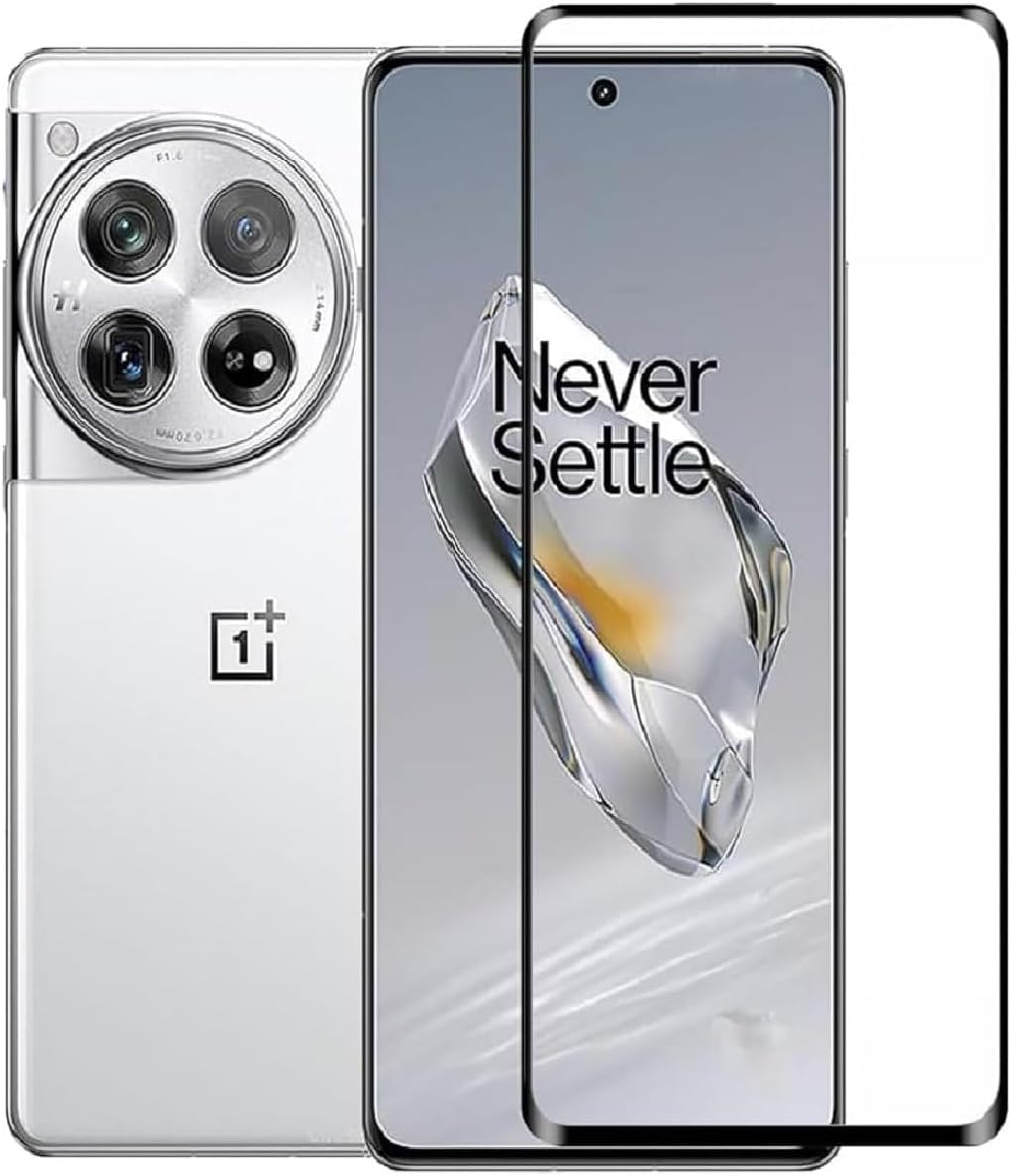 one plus 12R Screen Protector, Bubble Free, Anti-Scratch, Anti-Fingerprint, 9H Hardness 3D Curved Edge Tempered Glass Screen Protector for one plus 12R 5G 2024 (5D Black)