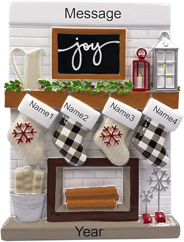 Miniatura 9 de Adorno personalizado para árbol de Navidad familiar de 3 chimeneas 2023  Decoración de manto de calcetín de invierno, regalo de amigo, primo