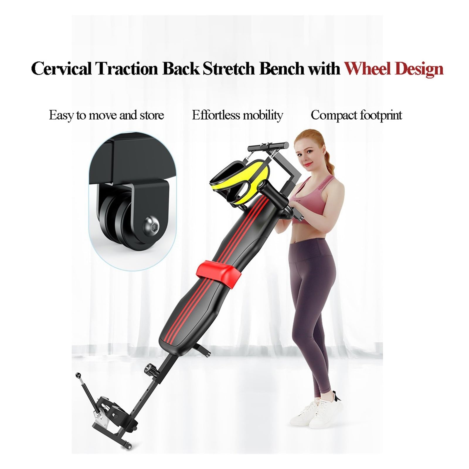 Banco de Tracción Cervical for Estiramiento de Espalda, Mesa de Inversión de Masaje for Entrenamiento de Tracción Lumbar y de Columna, Estiramiento y Relajación Corporal