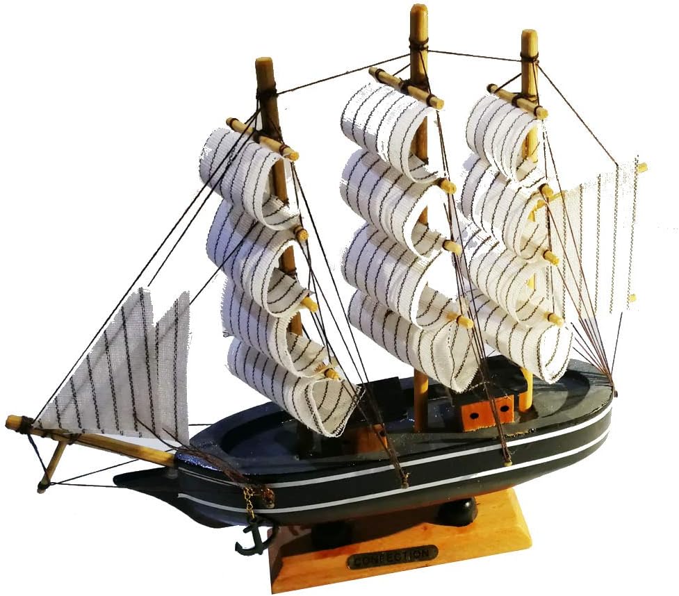 URC Online Handmade Wooden Sailing Ship Figurine, Fabulous Smart Home Decor Show Pieces - Handcrafted Tabletop Decoration