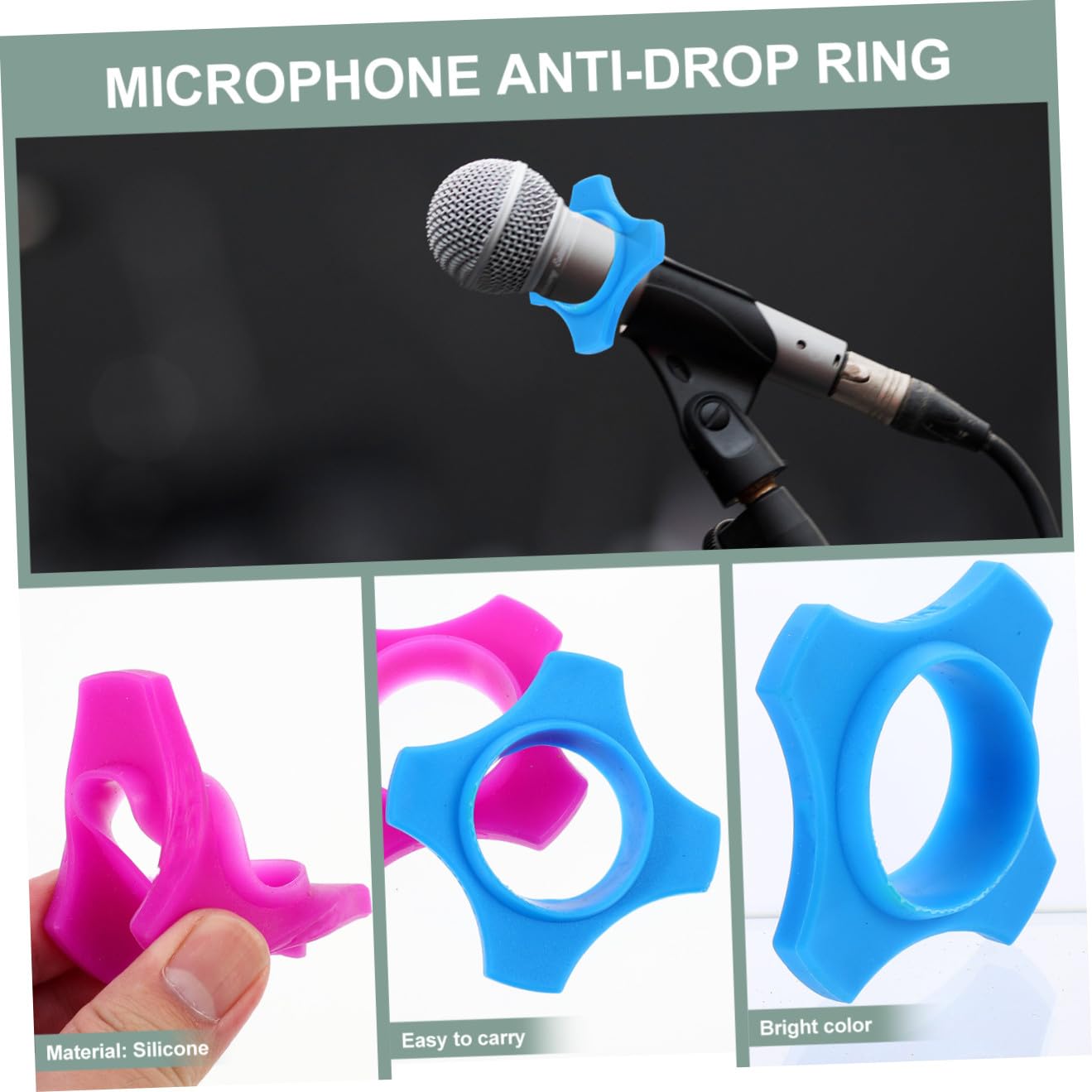 20pezzi Anelli Antiscivolo Silicone Per Microfono Protezione Anti-rotolamento Per Ktv e Eventi Accessorio Essenziale Per Conferenze e Interviste