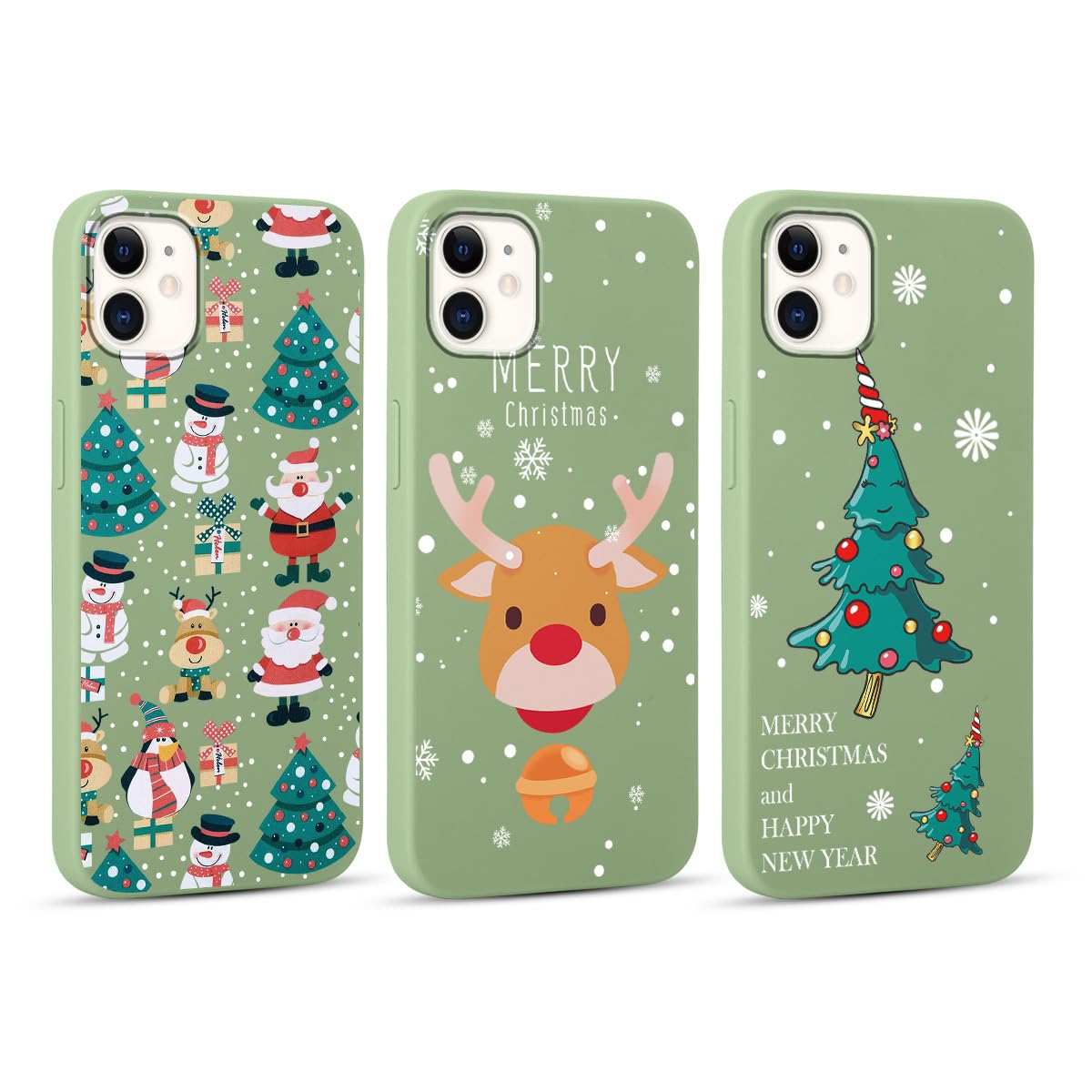 Yoedge 2 × Natale Cover per iPhone 12 / iPhone 12 Pro 6,1, Trasparente