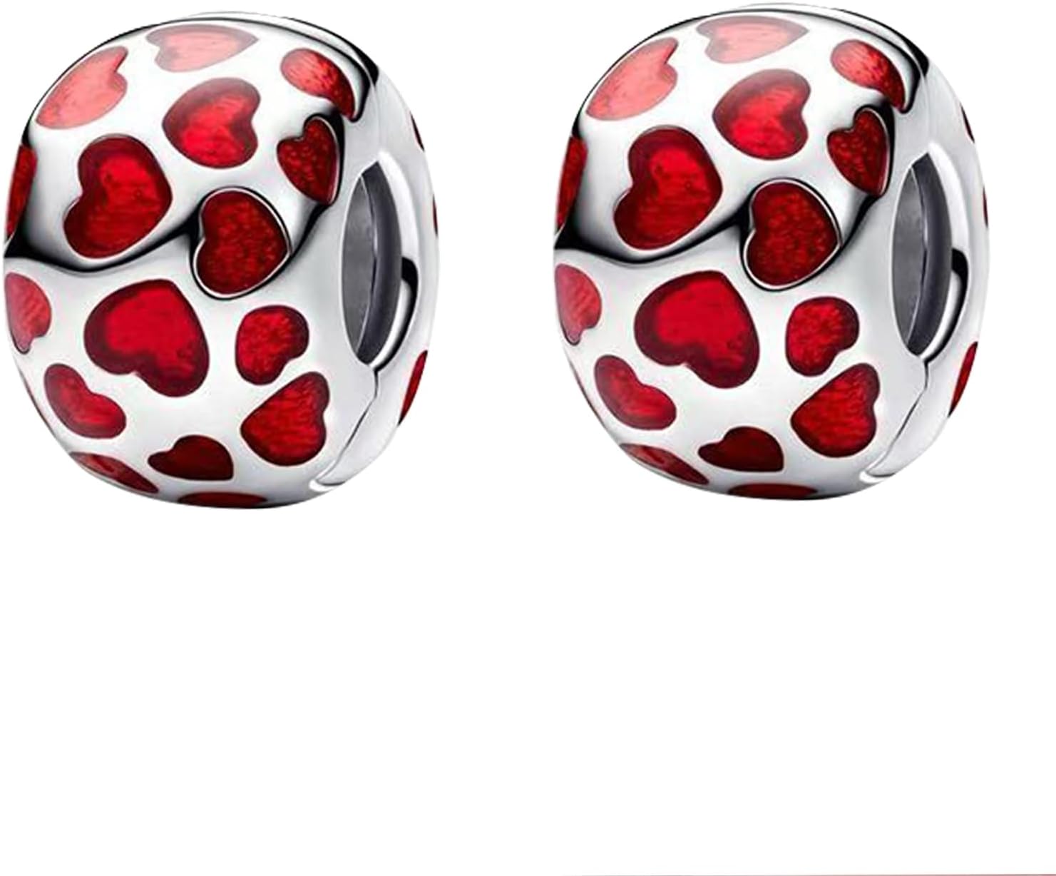 NUNUYAYA Charms Beads 925 Sterling Silver Gold Love Murano Glass Dangle Pendant with 5A Cubic fits for Charms Bracelets for Woman Girl Mother's Day Christmas Birthday Gift