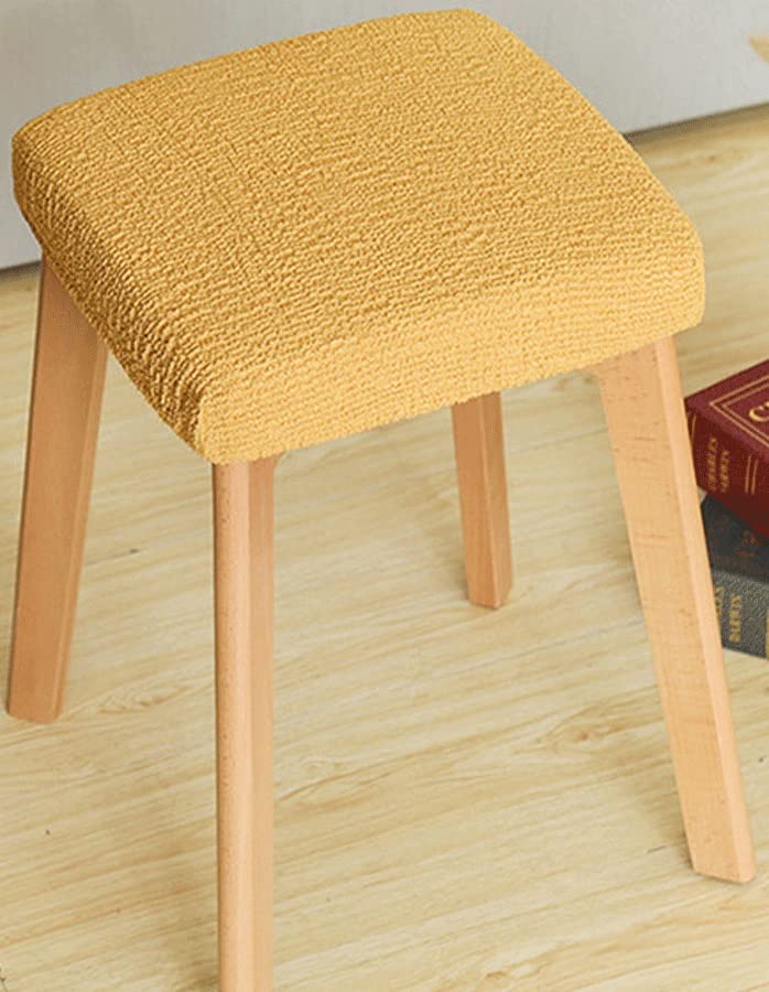 ZZDZW Rectangle Bar Stool Cover 2 Pieces Chair Seat Slipcovers Stretch Stool Upholstered Slipcover Protector Backless Chair Cover for Square Stool Without Backrest (Color : Gold, Size : 1pc)