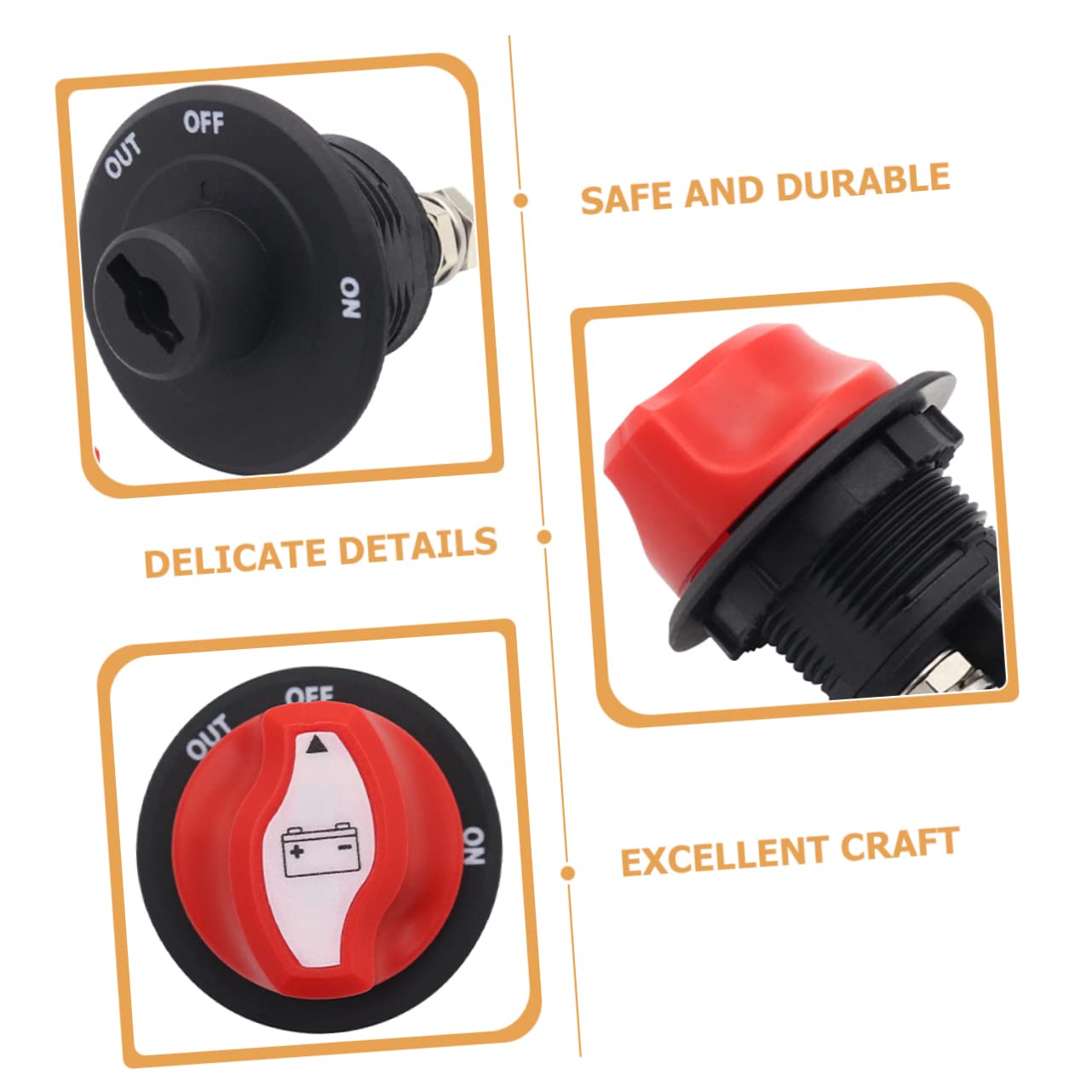 3pcs Battery Isolator for Rv Boat Boat Battery Disconnect Switch Construction for Use