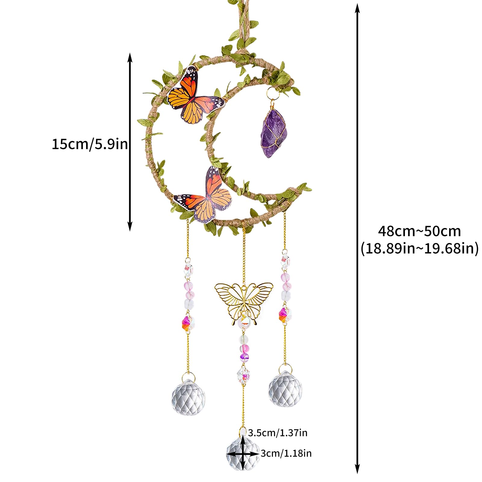 6 Paires De Breloques En Cristal Améthyste – Attrape-soleil Pour Fenêtre – Crochets Plaqué Or 18 Carats - 10