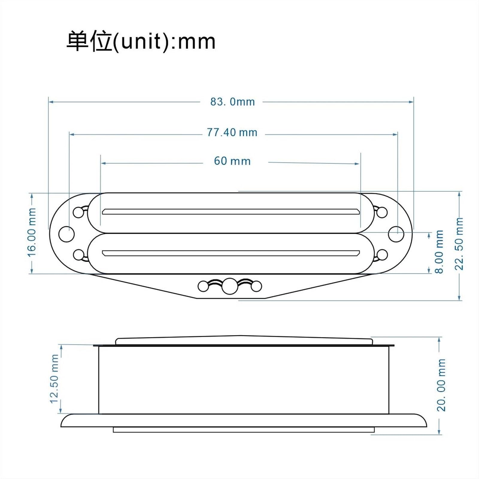 Repuestos Para Pastillas De Guitarra Pastilla De Puente De Guitarra Eléctrica De Doble Bobina Y Doble Carril | Alnico 5 Hot Dual Rails Humbucker Pickup Bridge Pastilla de guitarra eléctrica Negro 12K 4 cables
