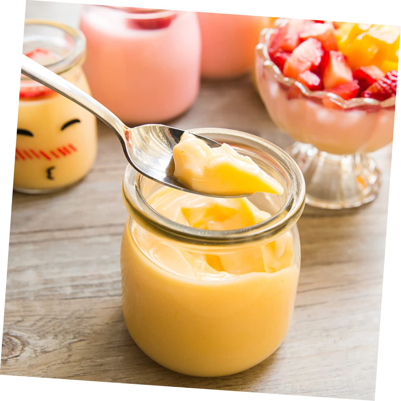 MAGICLULU 10 Stück Große Glasflaschen mit Deckel 200ml aus Glas und Pe Wiederverwendbar Hitze und Kältebeständig für Saft Milch und Pudding