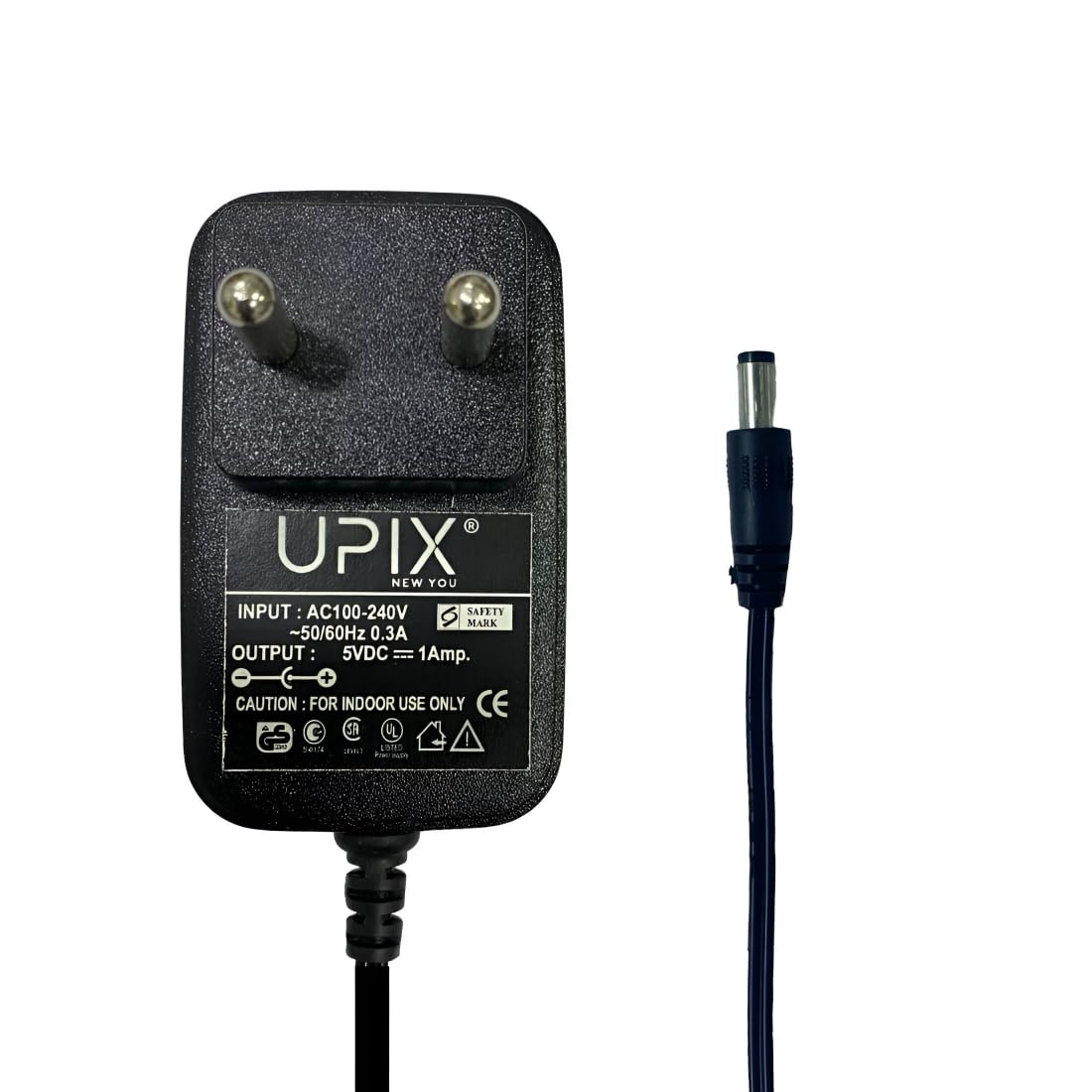 Upix 5V 1A Power Adapter with DC Pin Power Supply AC Input 100-240 V Set Top DTH Box Router Modem Portable Monitors, Blood Pressure Medical Equipment Electronic Gadgets
