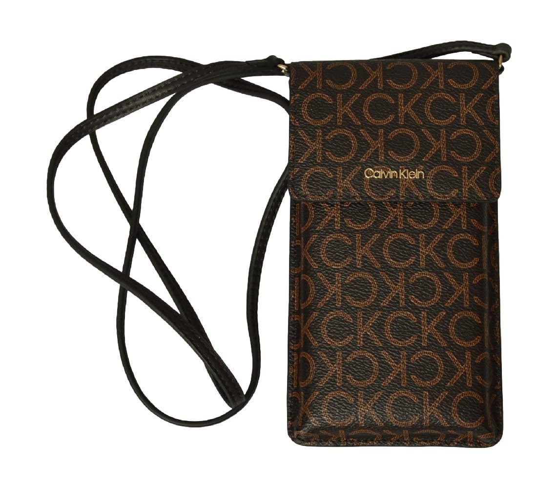 Calvin Klein Damski uchwyt na telefon komórkowy etui na karty kredytowe z paskiem na ramię przedmiot ZM0ZM02991 cm 19 x 10 x 2 (w przybliżeniu), 0HD Brązowy Mono, one_size