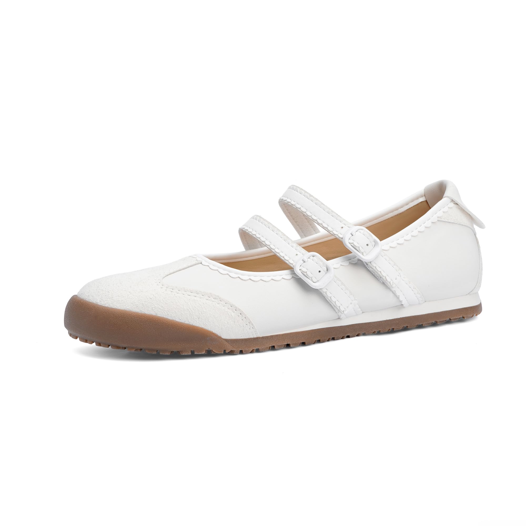 Tigeridea Mary Jane Sneakers Two Strap Rounded Toe Ballet Flats for Women