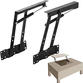 KEILEOHO 2 PCS Folding Lift up Top Table, Coffee Table Lift, Hydraulic Hinge Hardware, Lifting Frame Desk Mechanism Spring Hinge Bracket for Tea Coffee Table