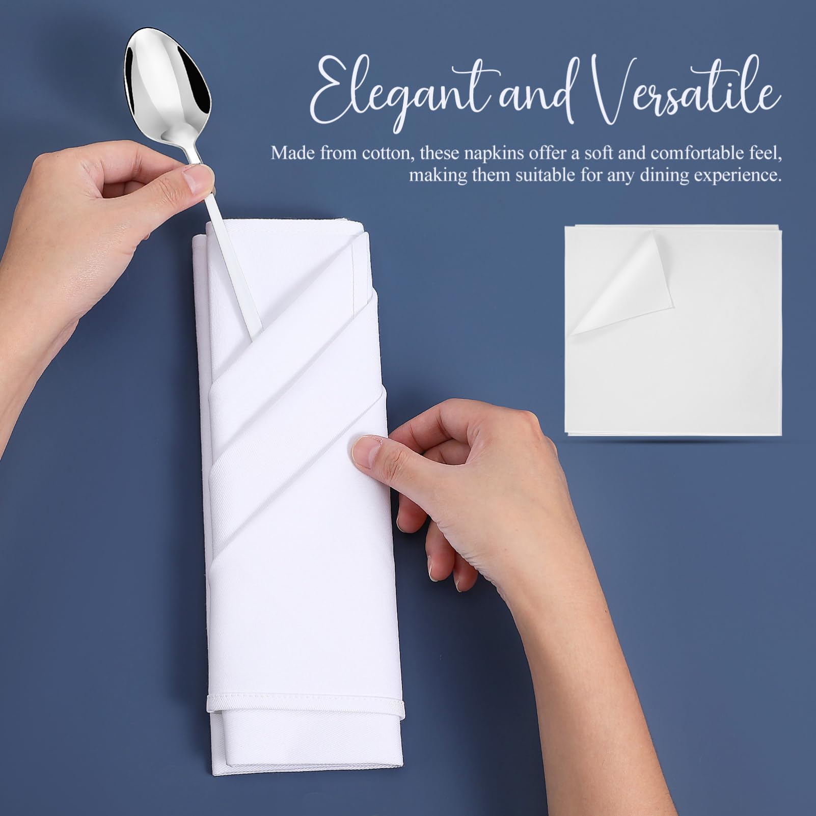ibasenice 5pièces Serviettes De Table Coton Blanc De Serviettes Carrées pour Dîner Mariage Et Événements Absorbantes Et Élégantes pour Décoration De Table Raffinée