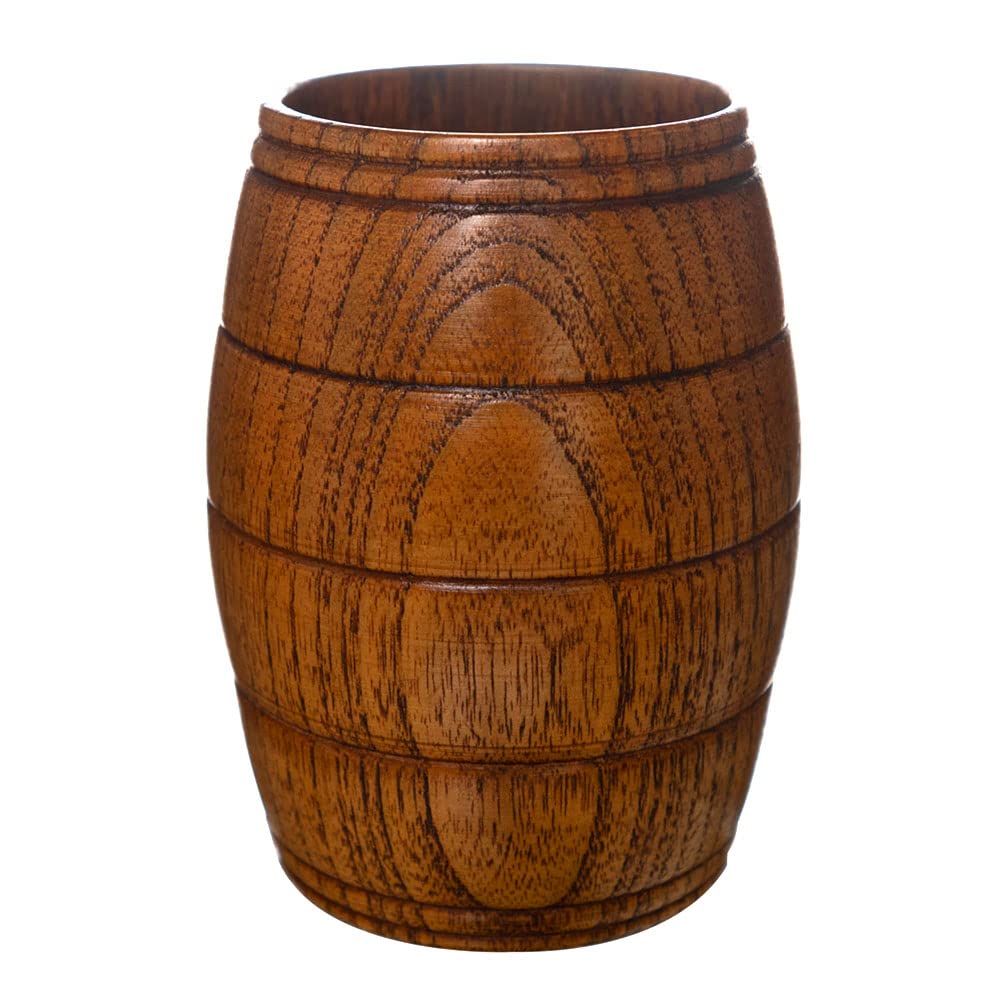 Taza de madera maciza natural de 220ml para whisky agua leche y te artesanal