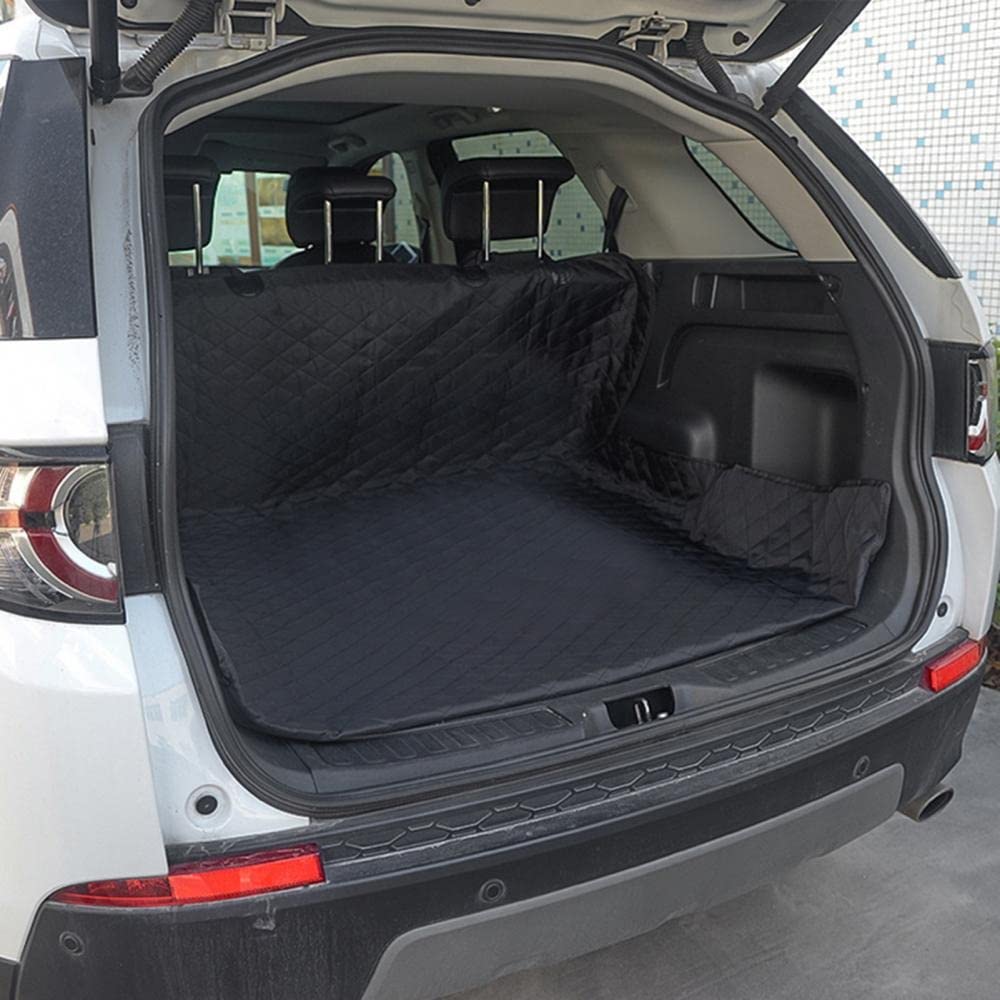 Alfombra Maletero Fundas De Tela Oxford Asiento Alfombrilla Maletero Mascota Lona Perro Y Gato Almohadilla Trasera Manta De Protección para Coche Coche Cuero Forro Alfombrillas(Negro)