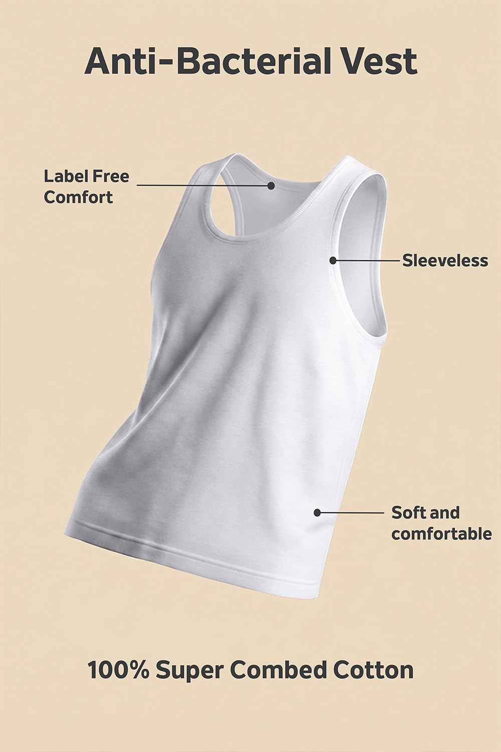 Van Heusen Men's Cotton Vest (Pack of 2) (8907522404052_10073_Large_White) 4