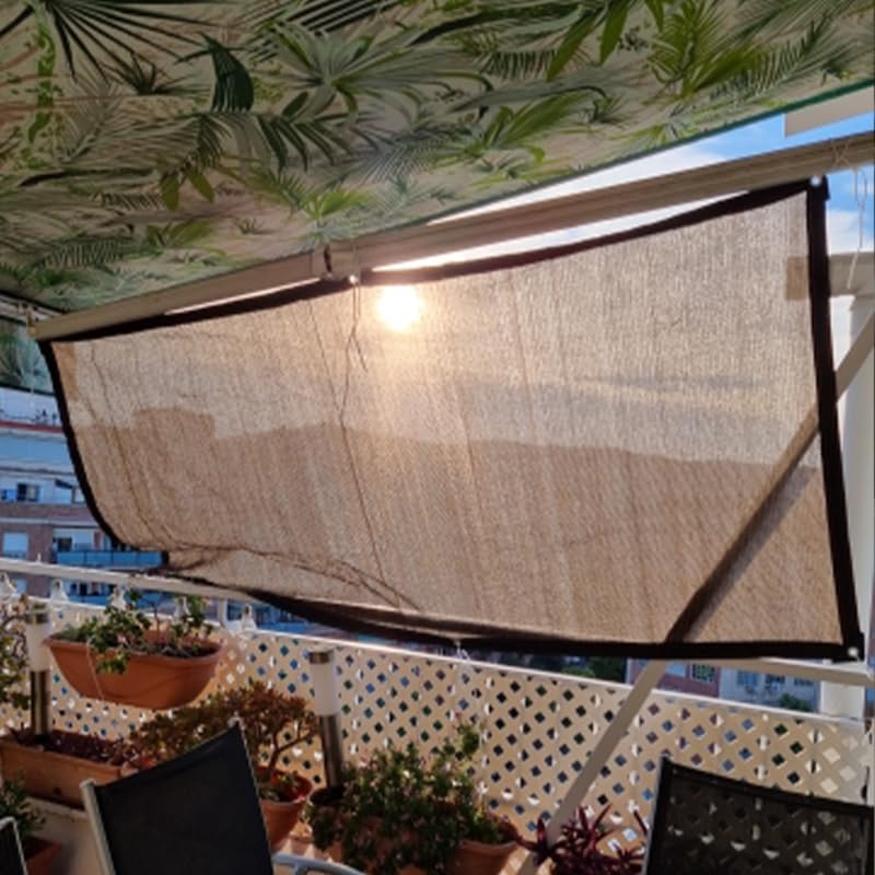 Clôture de confidentialité balcon marron filet pare-soleil 6m - 3
