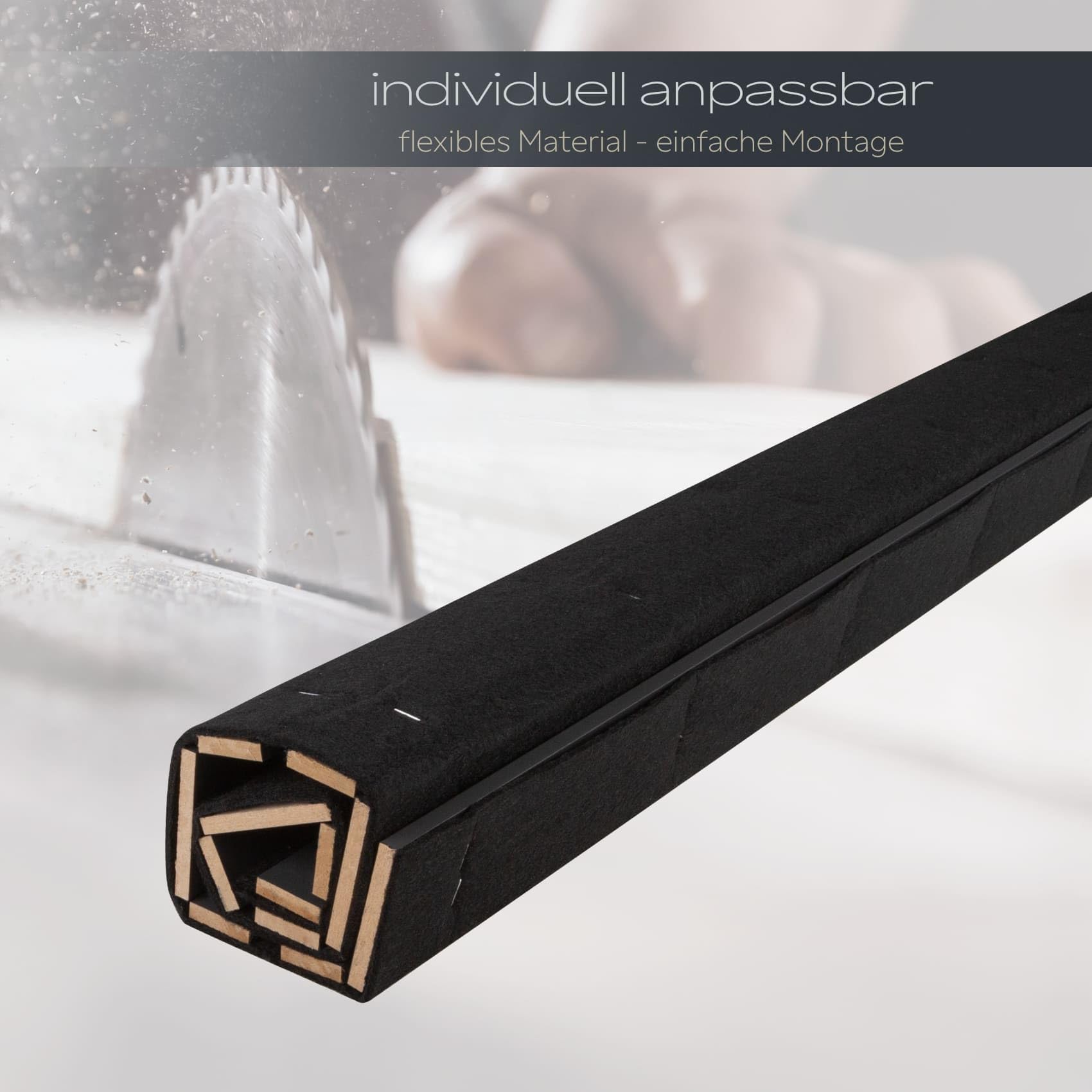 HEXIM Akustikpaneele 6 Stück 278x60cm Holz Mila - flexible Holzpaneele Platten Wandpaneele Wanddeko Kombipaneel Wandverkleidung Schalldämmung Akustikfilz anthrazit (10.02m² Black Lead)