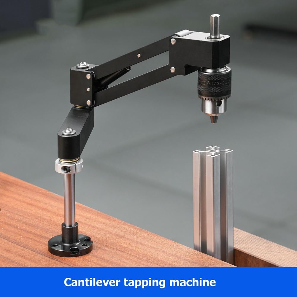 Soporte de Voladizo para Taladro Eléctrico, Herramienta de Roscado Horizontal y Vertical de Aleación de Aluminio CNC.