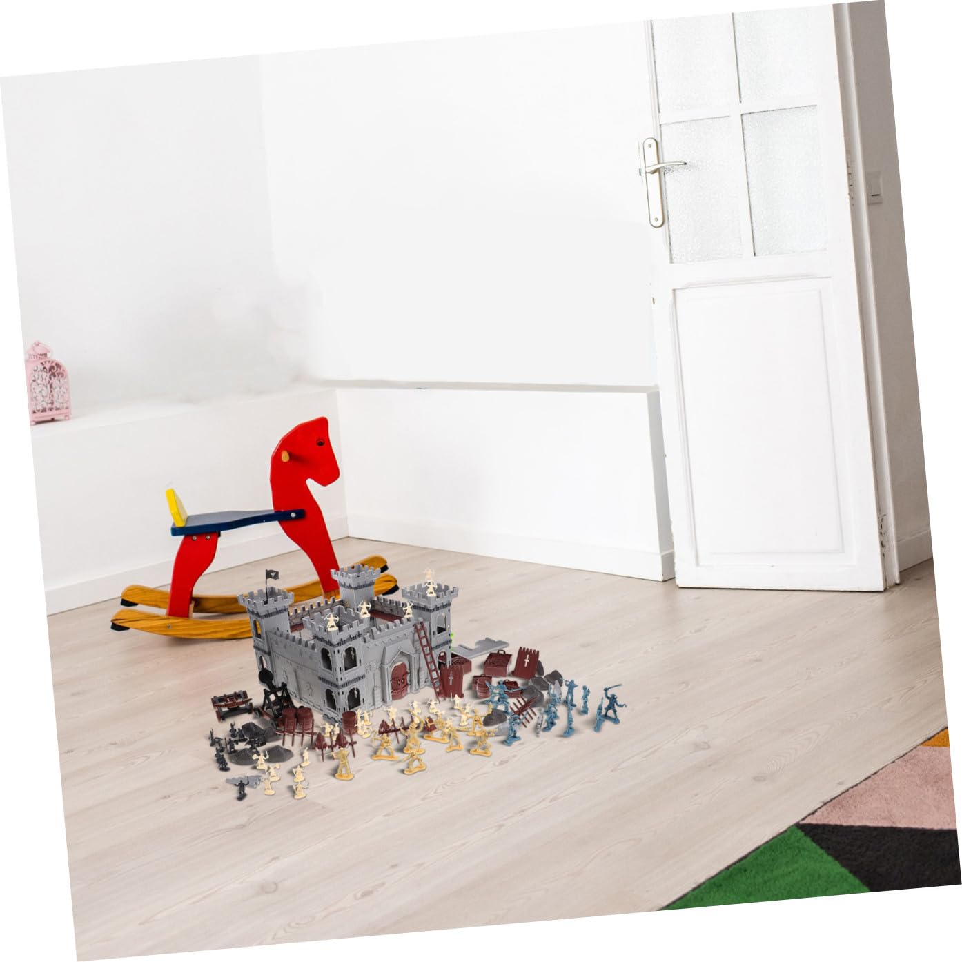 Toyvian Set Castello Pirata da Assemblare DIY 310 Pezzi in Plastica | Soldatini, Borsa Inclusa, Stile Pirata, per Gioco Educativo e Decorativo