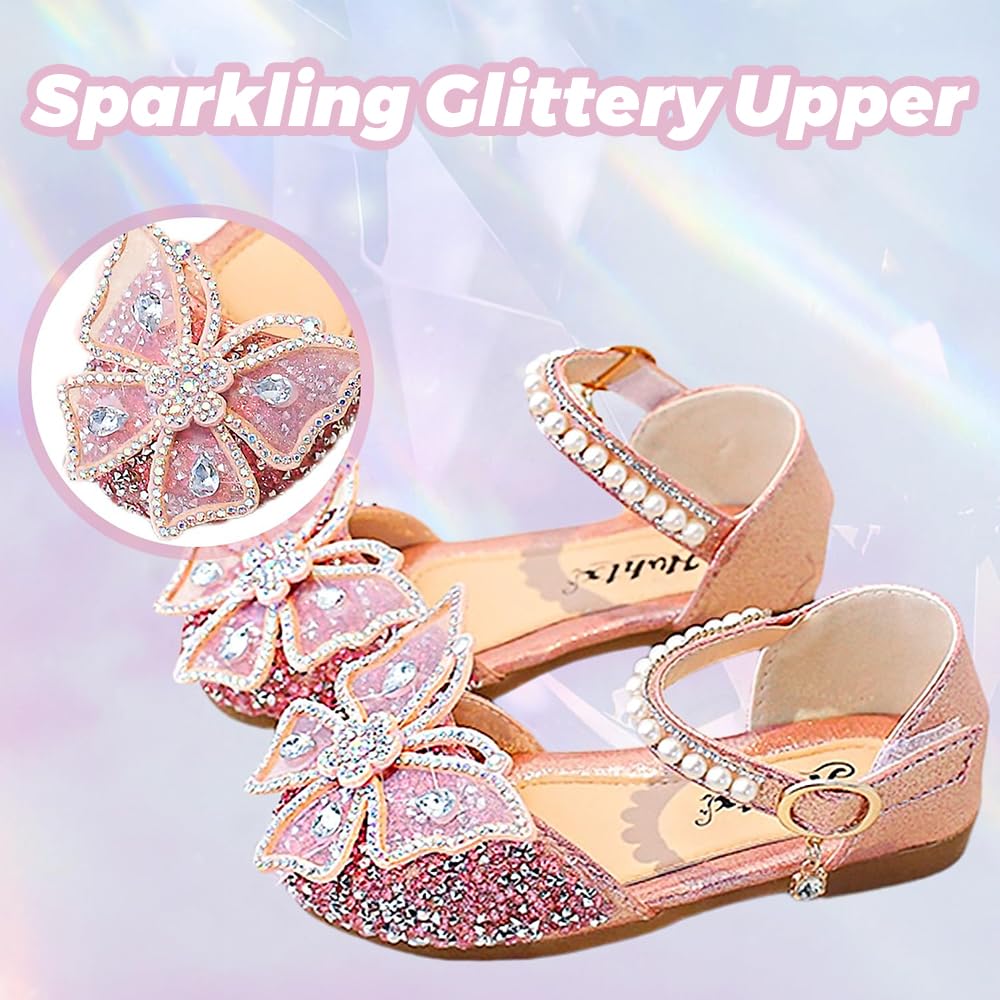 Scarpe da Principessa per Ragazze Mary Janes Bambina Scarpe Cosplay con Paillettes Eleganti per Cerimonia Festa Cosplay Matrimoni