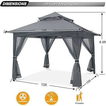 テント・タープ Kennichi Amazon | ABCCANOPY タープテント 風抜け ガゼボ 大型テント 8