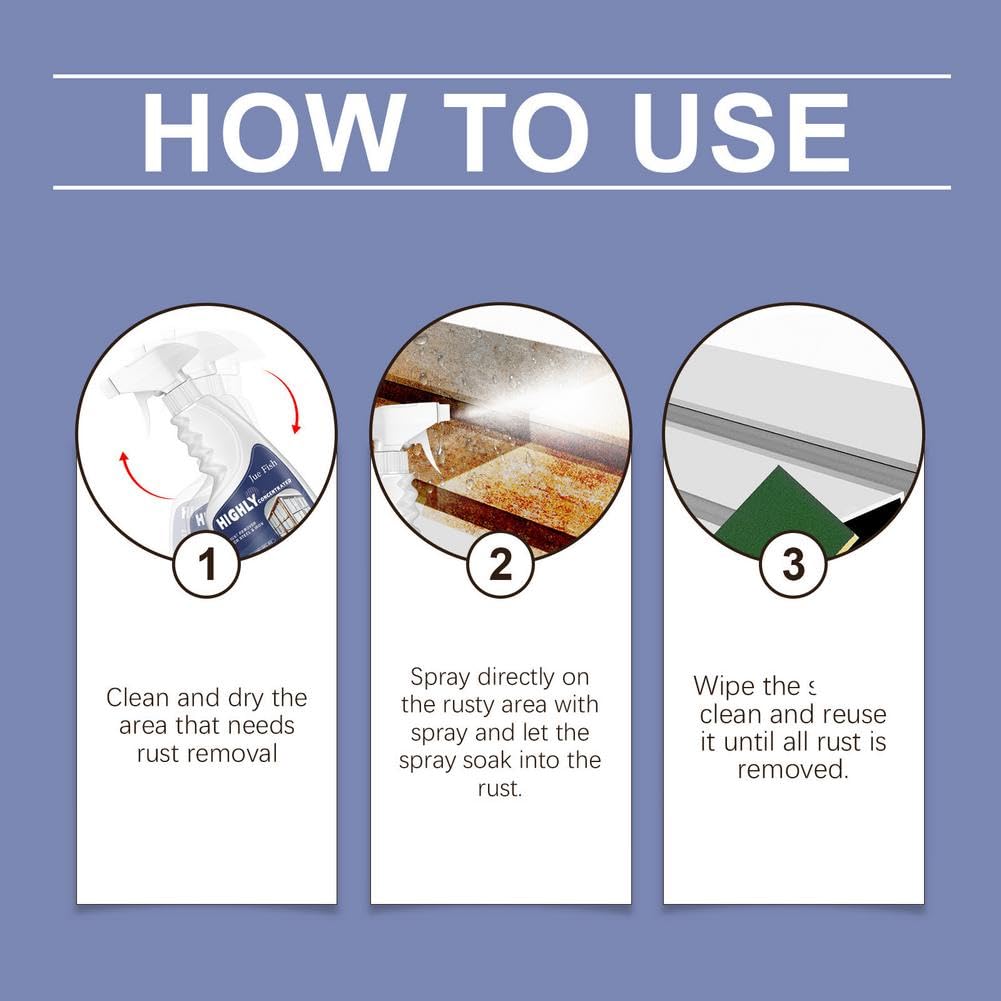 Rust Removal Spray - Highly Concentrated Rust Remover for Metal,Heavy Duty MetalRust Remover,Anti Rust Spray for Metal,Multipurpose Highly Effective AntiRust Converter Sprays for Steel & Iron — view 7
