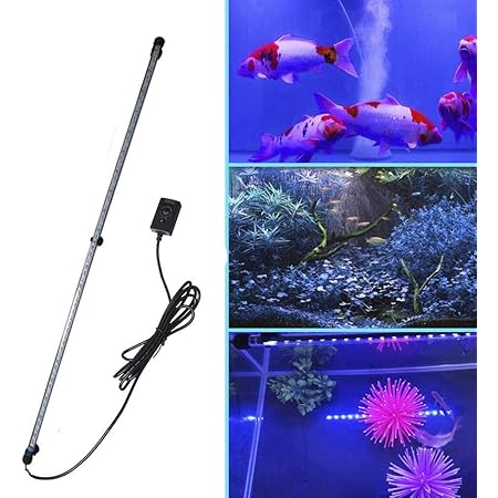 Amazon Etelux Led水槽ライト アクアリウムライト 水族館照明 水槽アクセサリー Led水中ランプ 63led付き 観賞魚飼育 水草育成 防水 省エネ 長寿命 省エネ 水陸両用 青 白色 長さ112cm リモコンなし Etelux ライト 照明 通販