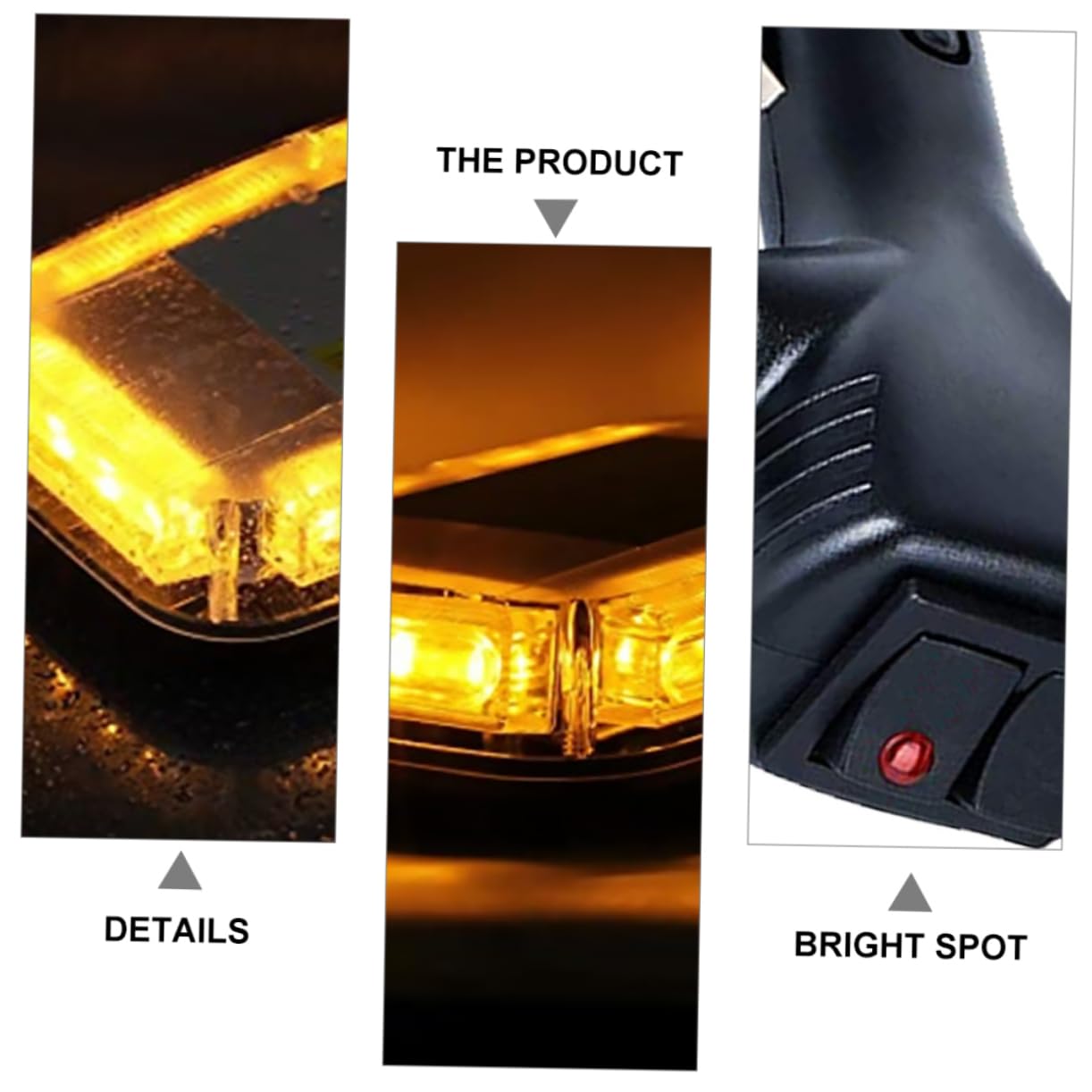 Garneck Lámpara Estroboscópica LED de Advertencia para Coche 24led | Abs, Luz de Emergencia para Niebla y Emergencias, Alta Luminosidad, Formato Magnético
