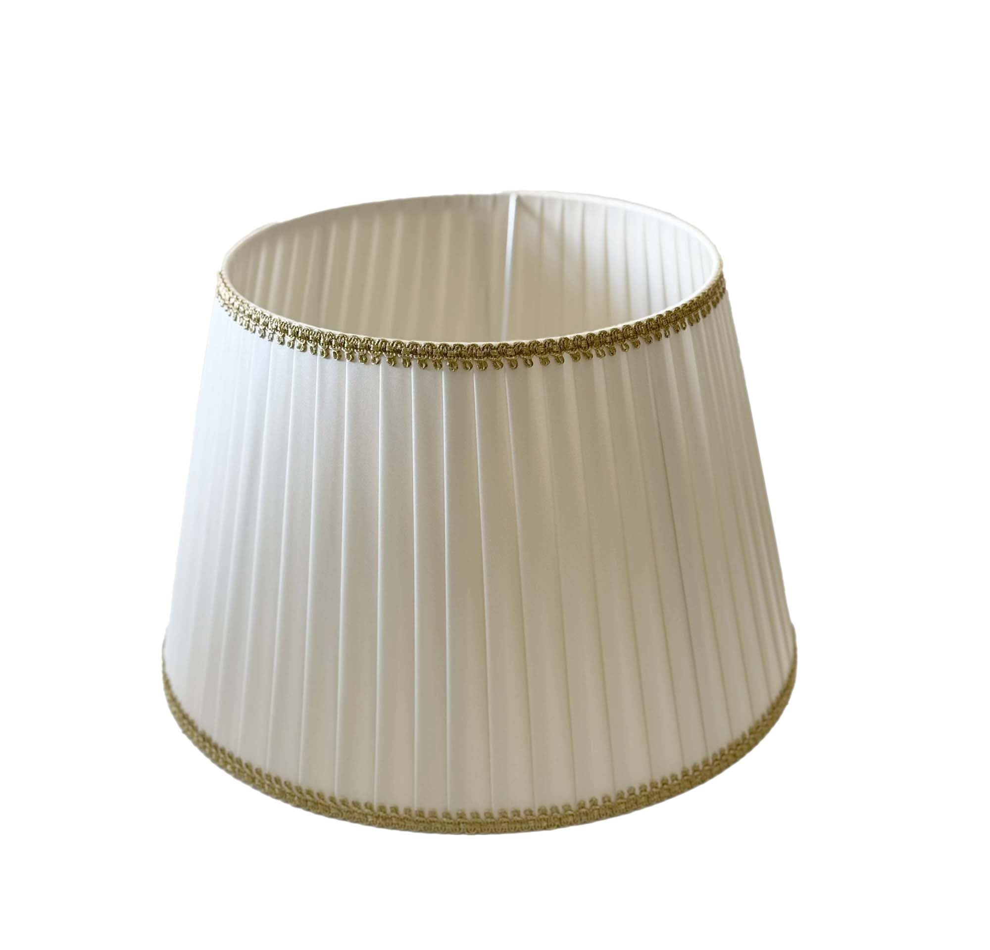 Paralume impero avorio 40cm pongè plissettato, ricambio per lume, piantana, lampada