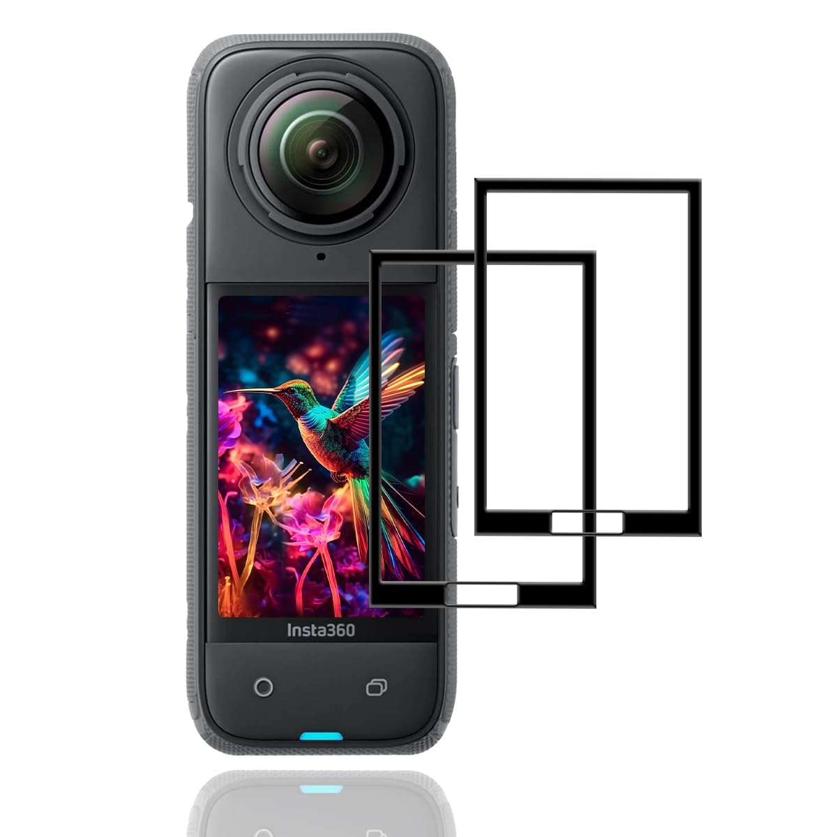【2枚セット】 用 Insta360 X5/Insta360 X4 ガラスフィルム 2枚 Insta360 X4/X5 フィルム【 日本旭硝子素材 9H強度 】 対応 インスタ360 X5/X4 保護フィルム 強化ガラス 高透過率 3D Touch対応 飛散防止 高感度 耐衝撃 指紋・汚れ防止 ゼロ気泡 ラウンドエッジ加工 簡単貼り付け