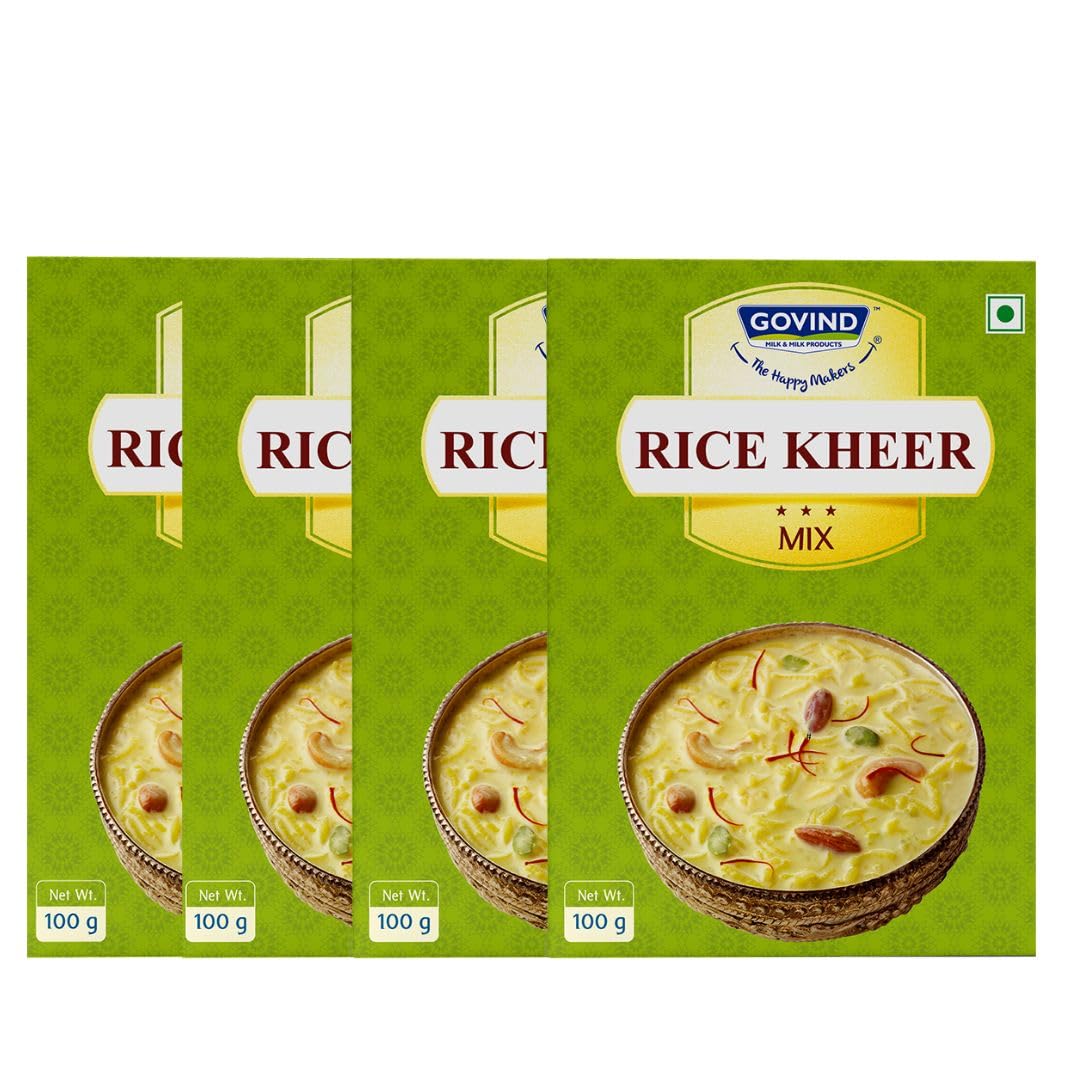 Govind Rice Kheer Instant Mix - Easy to Make, Delicious to Eat, Healthy Dessert, Each 100g, (Pack of 4)-image-10